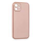 İphone 12 Kılıf Coco Deri Silikon Kapak - Pembe