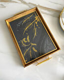 Desenli Çay Tepsisi ,lüx Çay Tepsisi,sunum Tepsisi