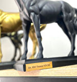 Kişiye Özel İsim Veya Markanızı Yazılabilir Dekoratif At Büst Büyük Boy Heykeli Kaideli 