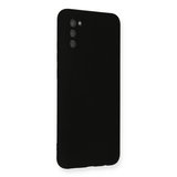 Samsung Galaxy A03s Kılıf Nano İçi Kadife Silikon - Siyah