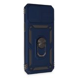 İphone 12 Pro Max Kılıf Pars Lens Yüzüklü Silikon - Lacivert