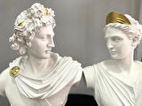 Afrodit Ve Apollon İkili Heykel Takım Büst