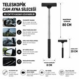 Paslanmaz Çelik 2’si 1 Arada Teleskopik Cam ve Zemin Sileceği – Ayarlanabilir Saplı Temizlik Aparatı