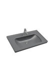 Saturn Mat Antrasit Etajer Uyumlu Lavabo 80 Cm A142021K