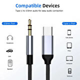  iPad Mini A17 Pro iPad mini 6.nesil Uyum Metal Başlık AUX Kablo Ses Dönüştürücü Hasır TypeC Çevirici