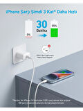 (OUTLET) Anker 20W USB-C Şarj Cihazı - iPhone & Android ile Uyumlu Type-C Hızlı Şarj Adaptörü- A2347 - Beyaz (Anker Türkiye Garantili)