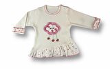 3-6 6-9 9-12 Ay Uykucu Bulut Nakışlı Bandanalı Uzun Kollu Sweat 3lü Kız Bebek Takımı
