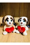 Köpek peluş 23 cm l love you kalpli