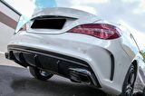 W176 12-15  A45 DIFÜZÖR  & EGZOZ SETI  (PARLAK SIYAH) - SILVER EGZOZ ILE (AMG PAKET İÇİN )