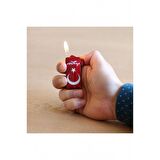 İsme Özel AY YILDIZ TEMALI KIRMIZI-BEYAZ RENK MANYOTORLU METAL ÇAKMAK