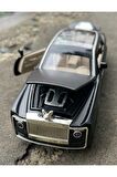Rolls Royce Sweptail 1:36 Ölçek Sesli Ve Işıklı Metal Çek Bırak Oyuncak Araba - Mat Siyah