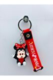 Minniee Mouse 3 Adet 3d Silikon Anahtarlık Oyuncak Ve Çanta Aksesuarı