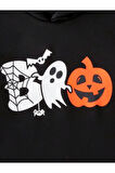 Siyah Halloween Bro Baskılı Kız/Erkek Çocuk Eşofman