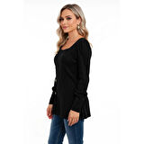 MARSiLYAN- Kadın Uzun Kollu Düğmeli Mevsimlik Bluz – Yumuşak Dokulu, Esnek ve Sıcak Tutan Kumaş