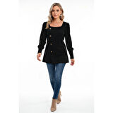 MARSiLYAN- Kadın Uzun Kollu Düğmeli Mevsimlik Bluz – Yumuşak Dokulu, Esnek ve Sıcak Tutan Kumaş