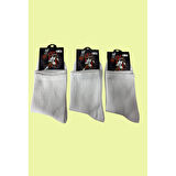 Yalıncak Uzun Konç Kolej Çorap  Beyaz Desensiz 3 Adet