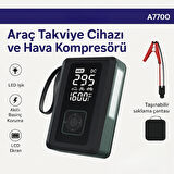 4’ü 1 Arada Akü Takviye Cihazı, Hava Kompresörü, Powerbank ve LED Işıklı Pompa