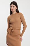 ALEXANDERGARDI FİTİLLİ UZUN TRİKO ELBİSE(A92045-S)