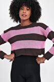 ALEXANDERGARDI ÇİZGİLİ CROP KAZAK (A92259-S)
