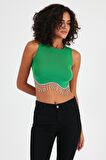 ALEXANDERGARDI TAŞ DETAYLI KOLSUZ CROP BODY(A92273-S)