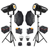 Gdx LV-700C-II B Bi Color Led Video Işığı 2'li Full Set (Gridli 140 Octa Softbox + 260 cm Kalın Işık Ayağı)