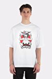 Unisex Beyaz Oversize T-shirt Ahegao Face Anime Girl Kitsune Japanese Notice Me Senpai Otaku
