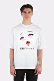 Unisex Siyah Oversize T-shirt Ahegao Princess