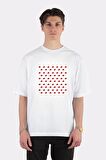 Unisex Beyaz Oversize T-shirt Akatsuki Clan Symbol Amazing