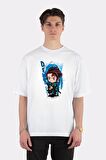 Unisex Beyaz Oversize T-shirt Demon Slayer &quot;tanjiro&quot;