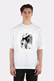 Unisex Beyaz Oversize T-shirt Demon Slayer Tanjiro &amp; Nezuko