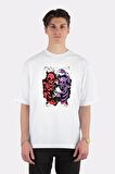 Unisex Beyaz Oversize T-shirt Itachi And Sasuke