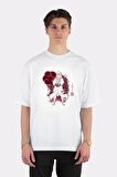 Unisex Beyaz Oversize T-shirt Itachi Uchiha