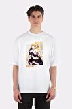 Unisex Beyaz Oversize T-shirt Lieselotte Sherlock Trinity Seven, Cute Anime Waifu