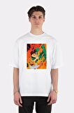 Unisex Beyaz Oversize T-shirt Tanjiro Fan Art