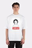 Unisex Beyaz Oversize T-shirt Tanjiro Kamado (smile)