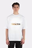 Unisex Beyaz Oversize T-shirt The Mandalorian Logo