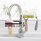 BUFFER® Paslanmaz Çelik Mutfak Banyo Musluğuna Sabitlenebilir Sabunluk