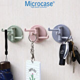 Microcase Plastik  Yapışkanlı Döndürülebilir Banyo Mutfak Eşya Havlu Vb Anahtarlık Askılığı - SU YEŞİLİ AL4470