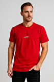 BİSİKLET YAKA BASKILI TSHİRT KIRMIZI TOMMY