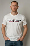 BİSİKLET YAKA NAKIŞLI TSHİRT BEYAZ TOMMY