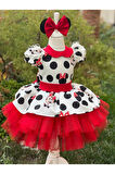 Kız Çocuk Miki Mickey Mouse Kırmızı Tüllü Kabarık Elbise