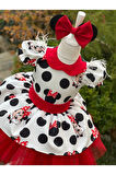 Kız Çocuk Miki Mickey Mouse Kırmızı Tüllü Kabarık Elbise