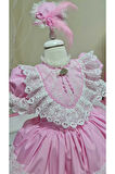 Kız Çocuk Tüllü Kabarık Pembe Vintage Elbise