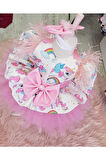 Kız Çocuk Pembe My Little Pony Unicorn Tüllü Elbise