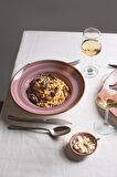 Büyük Mor Vanta Porselen Salata Tabağı - Yemek Tabağı - Makarna Tabağı - Kase 22 Cm 850 Cc