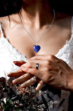 Sertifikalı Kalp Model Lapis Lazuli Taşı Kolye
