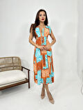 JANES 6592 ELBİSE-TURUNCU