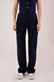 JANES Ön Dikiş Detaylı Tek Düğme Lacivert Pantolon