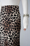 JANES Midi Saten Etek - Leopar