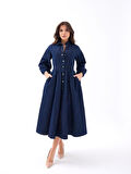 JANES 6707 KOT ELBİSE-MAVİ
